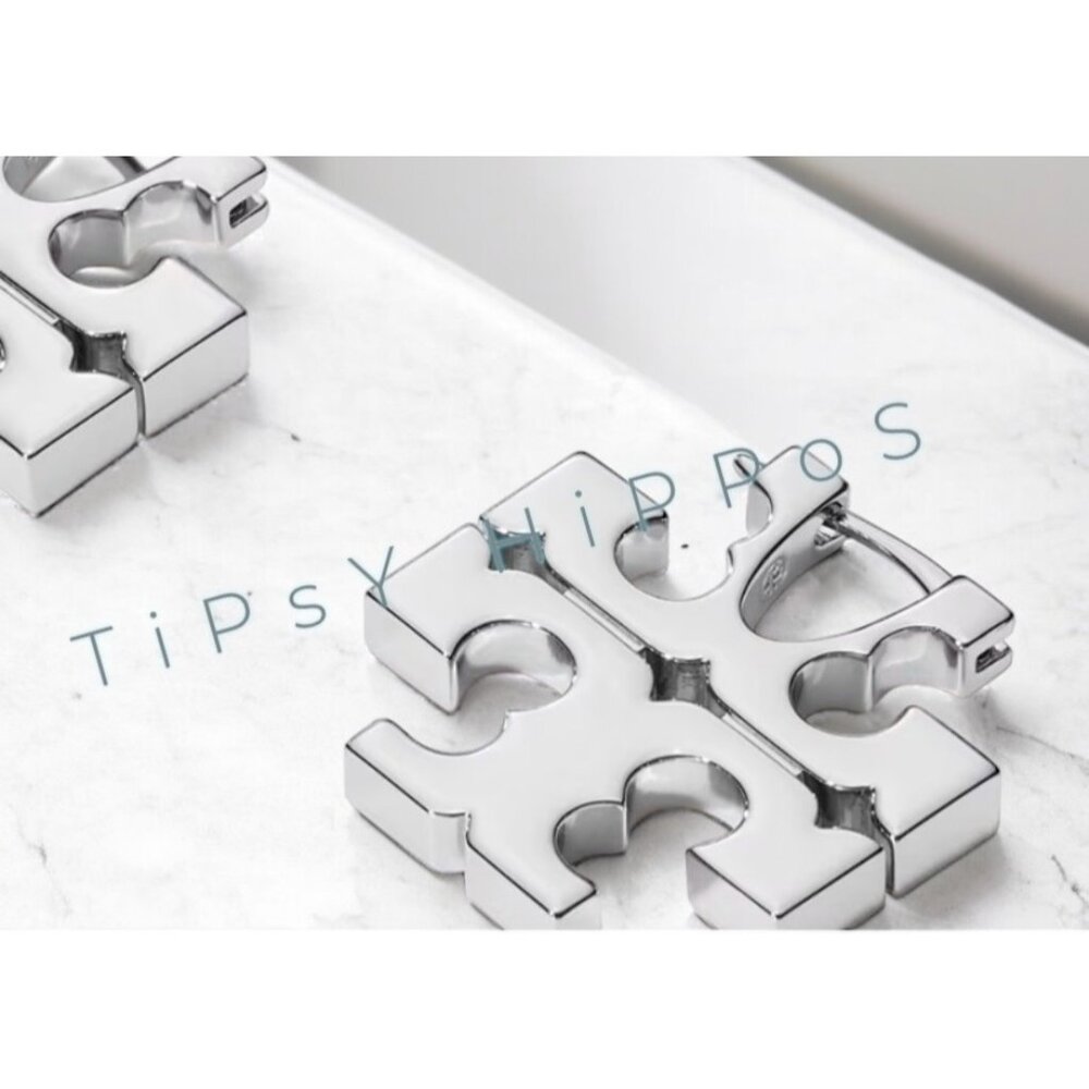 NEW!!  TORY BURCH Icon Hidden Hoop Earrings - Picture 2 of 6